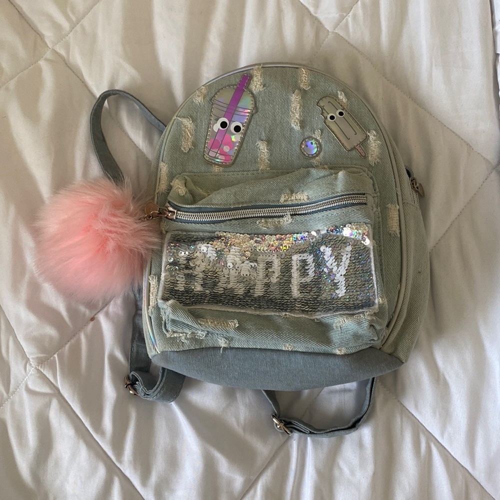 Justice denim backpack for kids